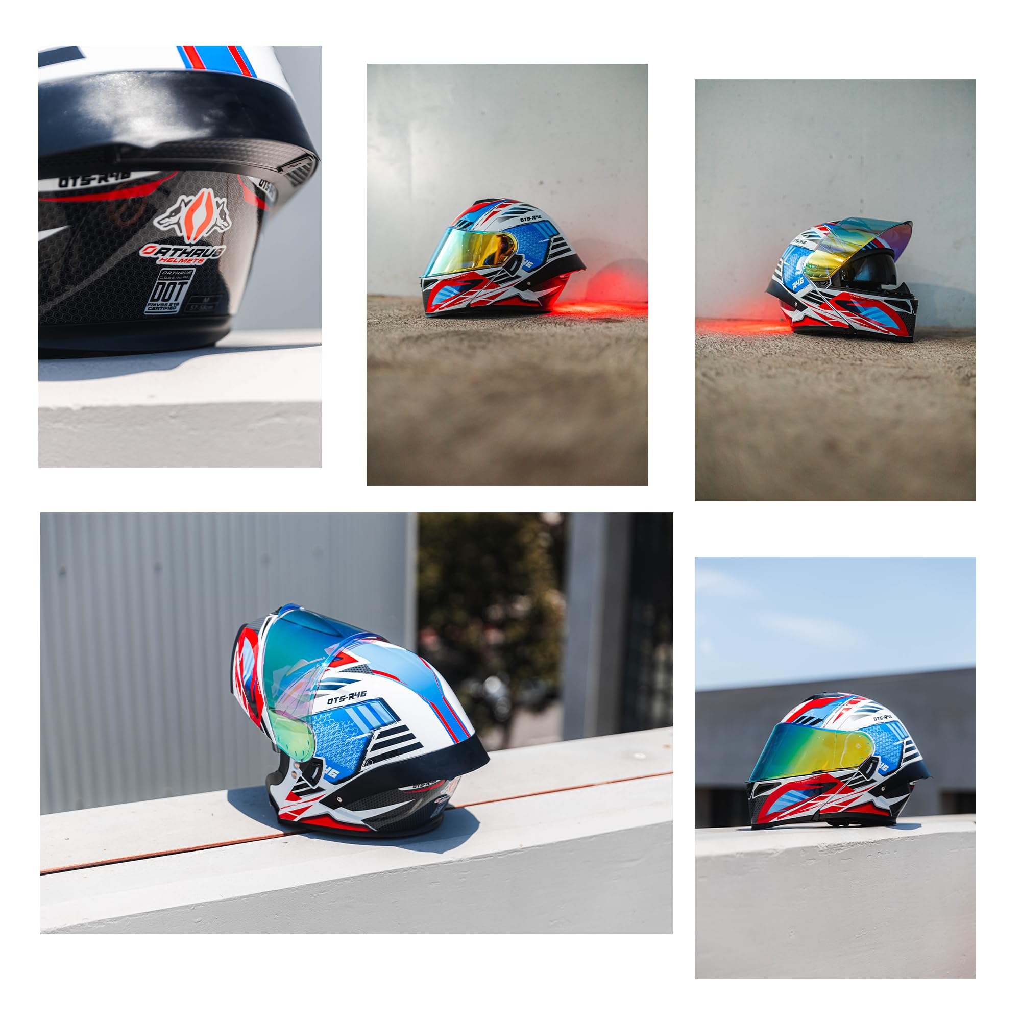 Orthrus Modular LED Full Face Motorcycle Helmet - DOT Approved Flip-Up Dual Visor Sun Shield & Bluetooth Ready for Adults Men Women - Street Bike/Motocross (Dobermann Gold, S)
