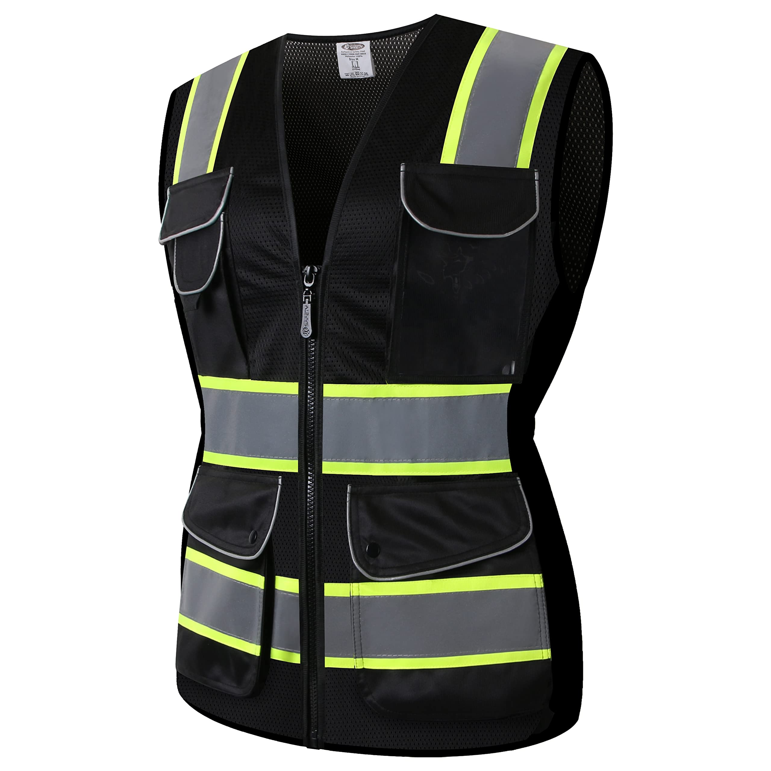 JKSafety Women Hi-Vis Reflective Safety Vest | Neon Color body Sewed Reflective Strips Breathable Lightweight ANSI Compliant