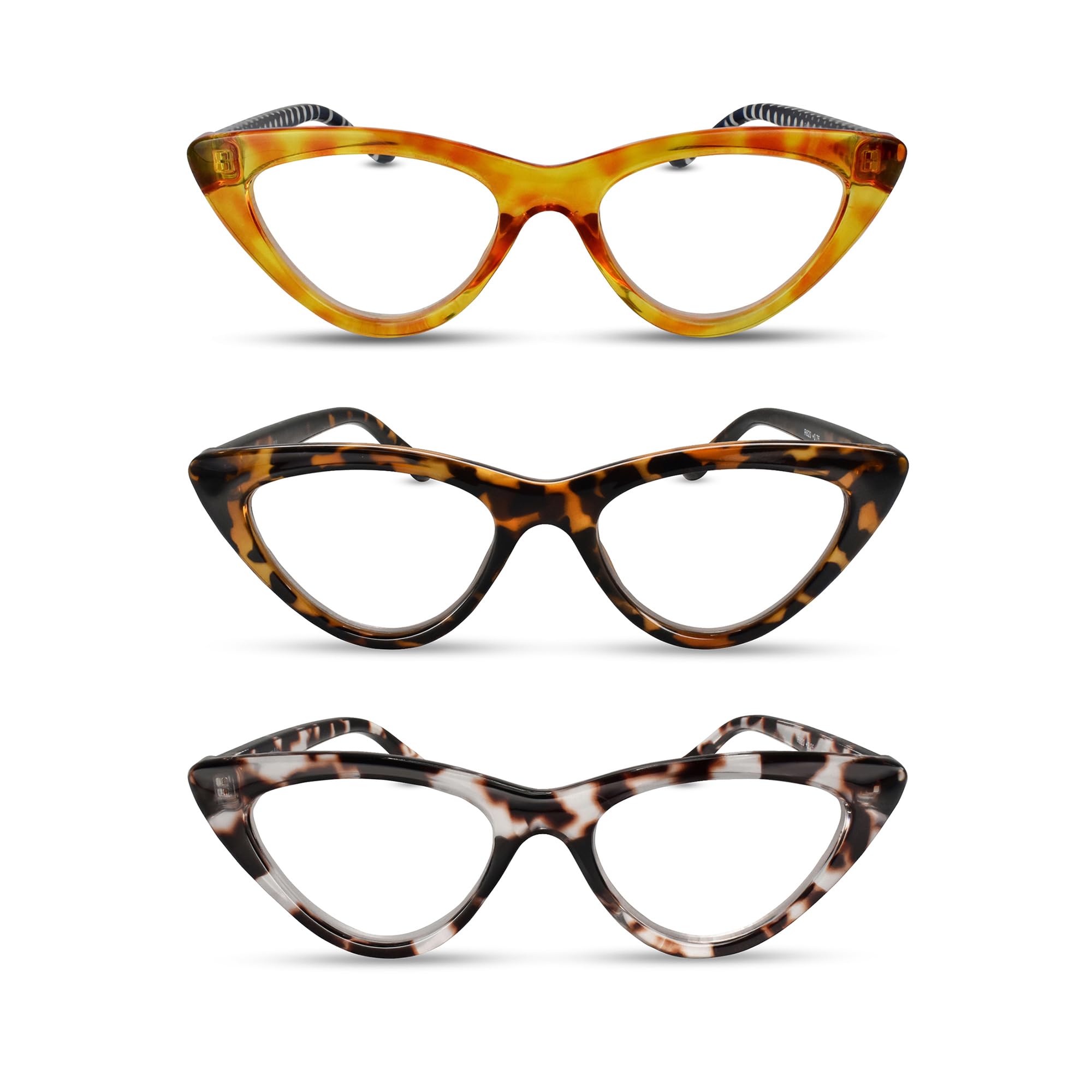 2SeeLife Premium Cat Eye TR-90 Reading Glasses for Women – Narrow–Medium Fit, Sturdy Frame, Spring Hinges, Stylish Readers, Black, +0.50