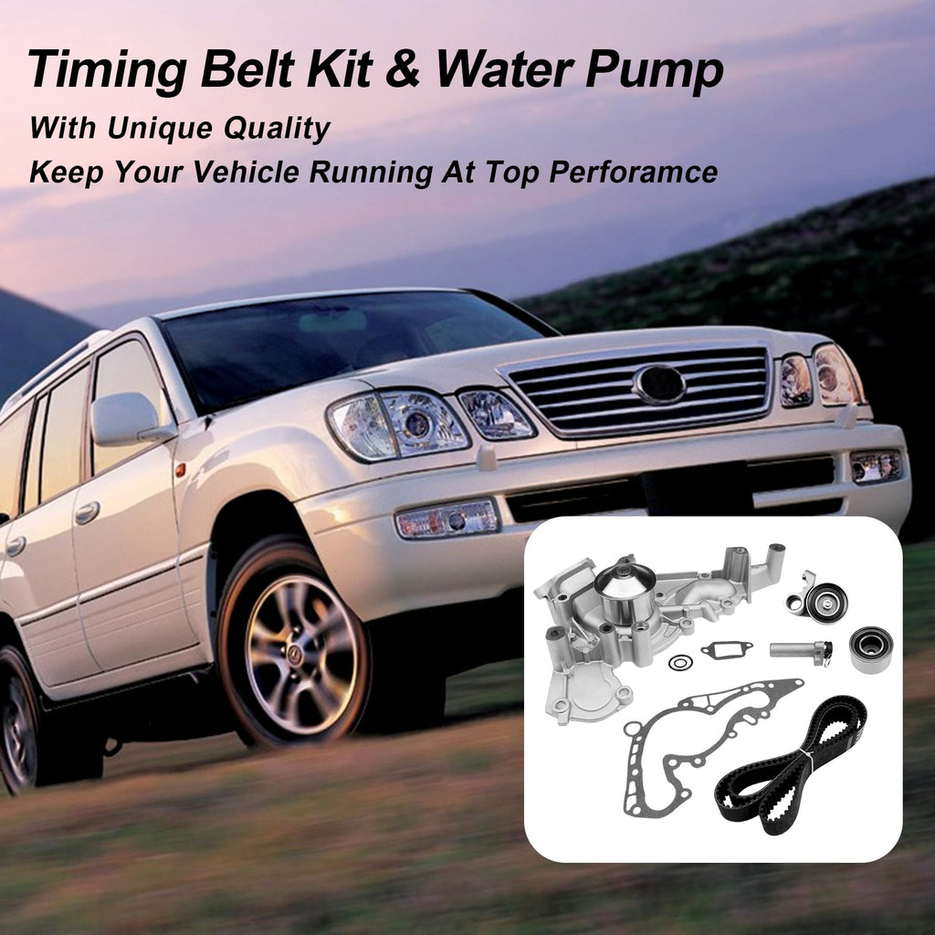 Engine Timing Belt Kit with Water Pump | Compatible With 1987-2001 Toyota Camry Celica RAV4 MR2 Solara 2.0L 2.2L 3SFE 5SFE L4 DOHC 16V | Replaces# TBK138, TCKWP199