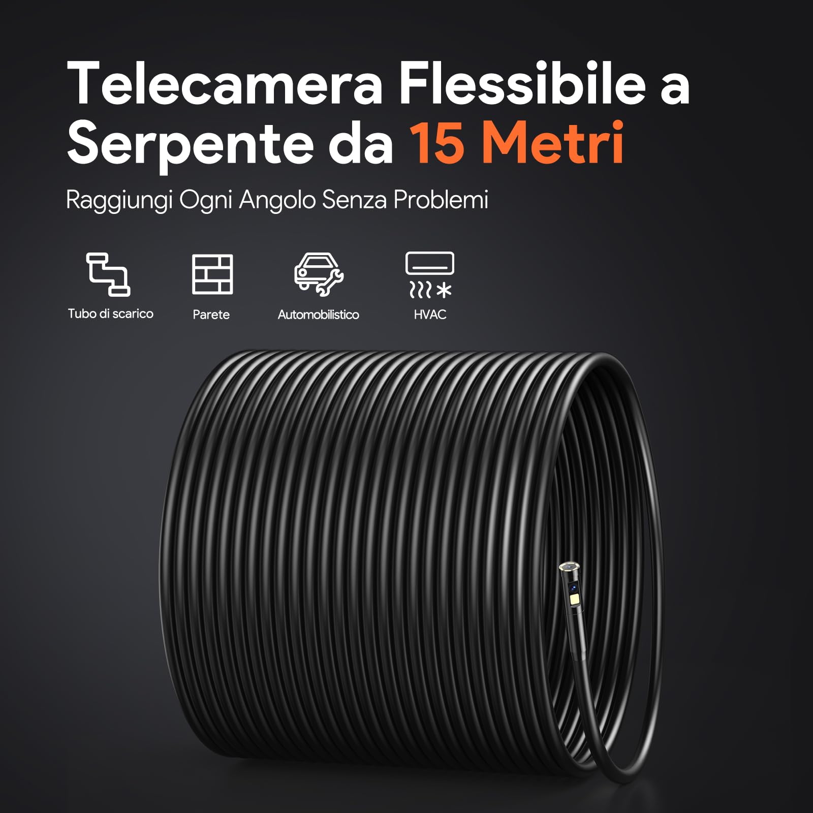 50FT Triple Lens Sewer Camera, DEPSTECH Borescope with 5" IPS Screen, 1080P Endoscope with Light, Flexible Snake Inspection for Wall, Plumbing, Automotive Engine Inspect