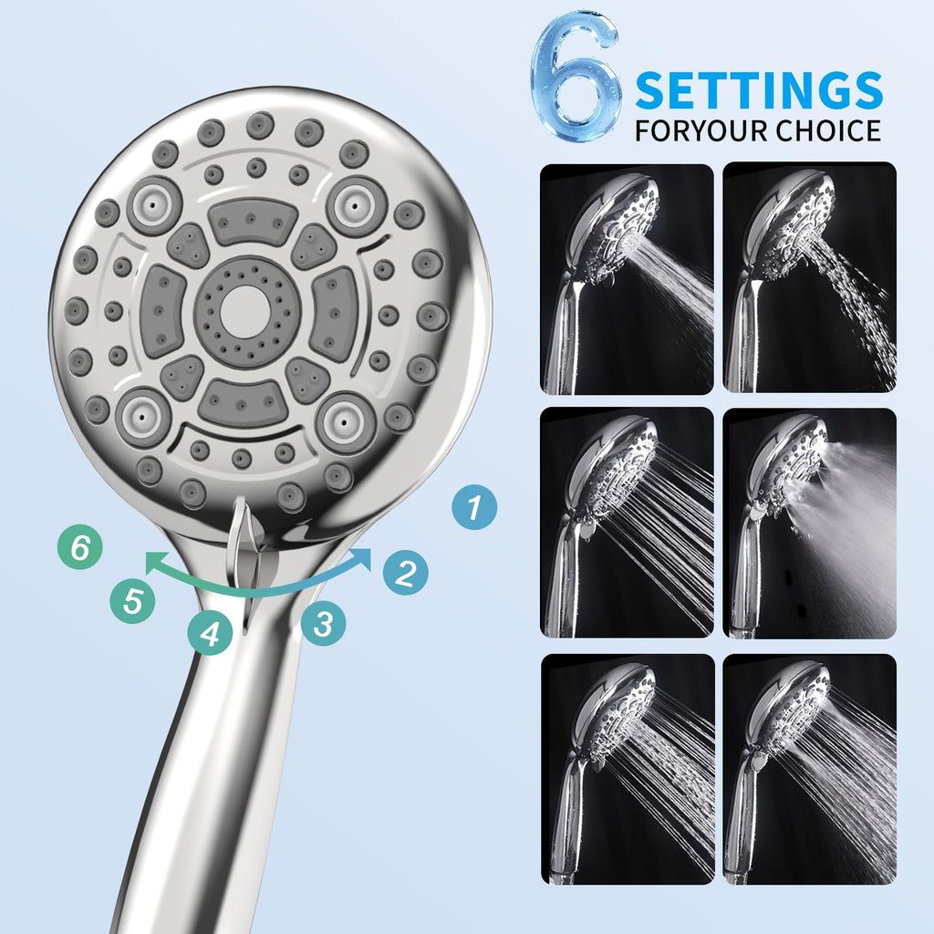 EMBATHER Shower Faucets Sets Complete, with 3 Setting High Pressure Shower Head Combo, Bathroom Wall Mounted Rainfall Shower System Fixtures with 8-Mode Handheld Spray, Brushed Nickel