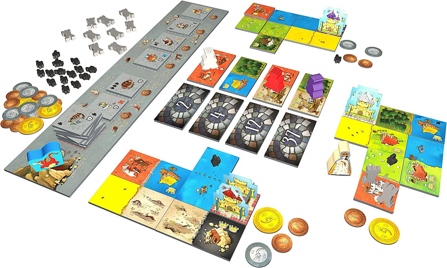 Tabletop Strategy Game, My First Kingdomino, Fun Kids & Adults Family Fantasy Board Game, 2-4 Players, Ages 5+, Dragomino by Blue Orange Games