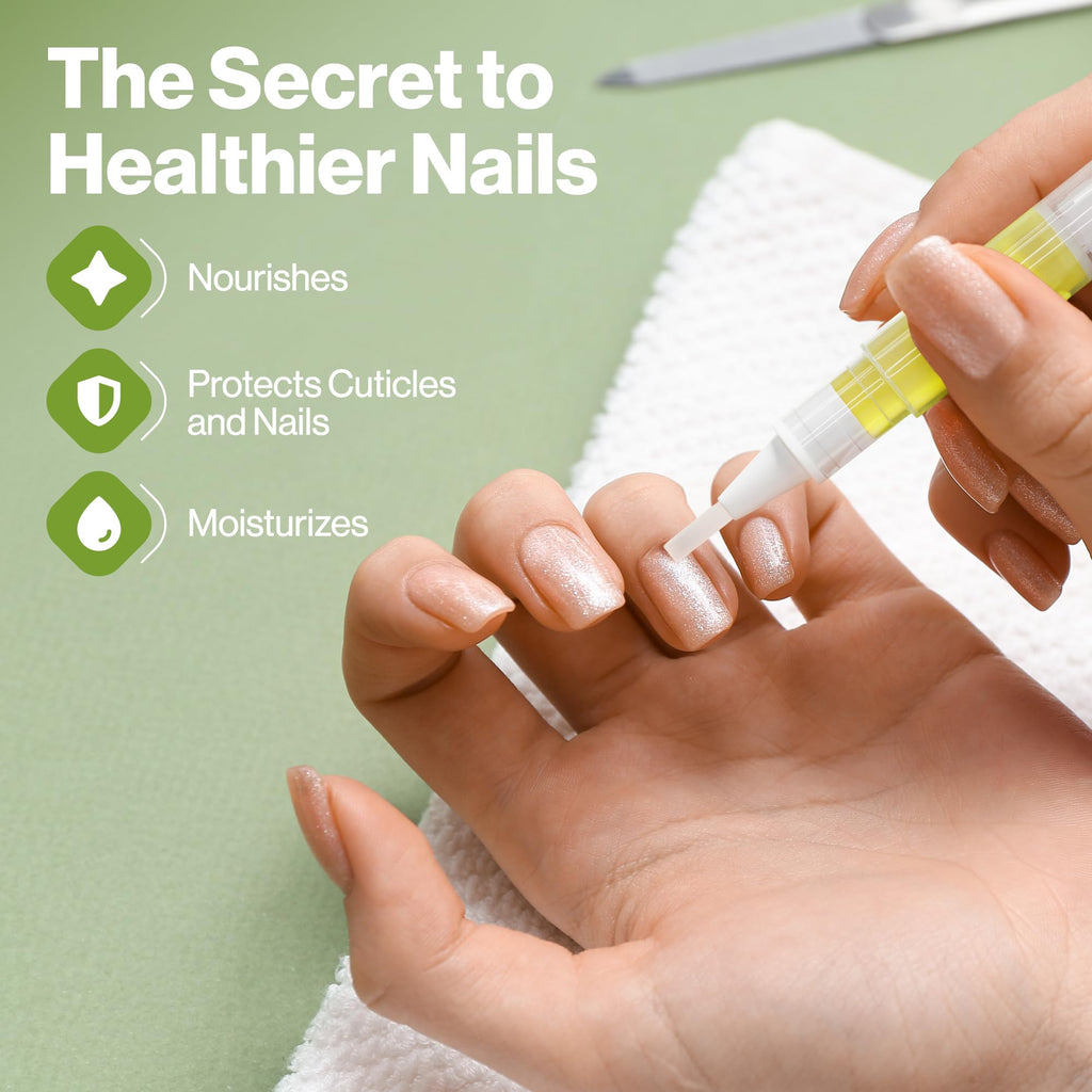 Cuticle Oil Pen with Vitamin E – Nail & Cuticle Moisturizing Oil – Mess-Free Brush Pen for Dry Cuticles & Nails – Manicure & Pedicure Nail Care