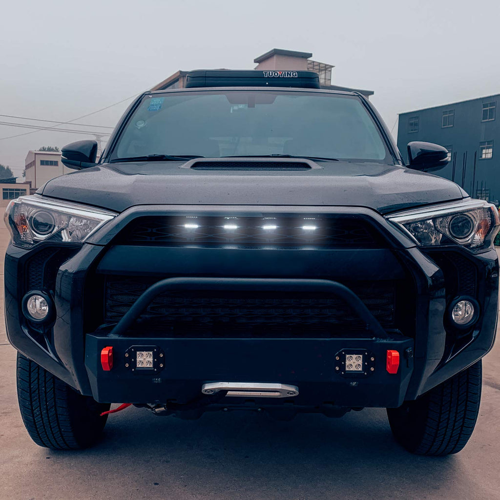 Seven Sparta 4 PCS Grill Led Lights Compatible with Toyota 4Runner 2014-2024 TRD Pro Grille and 2014-2019 SR5, Premium, Limited, TRD Off-Road, Fuse and Instruction Included (Amber)
