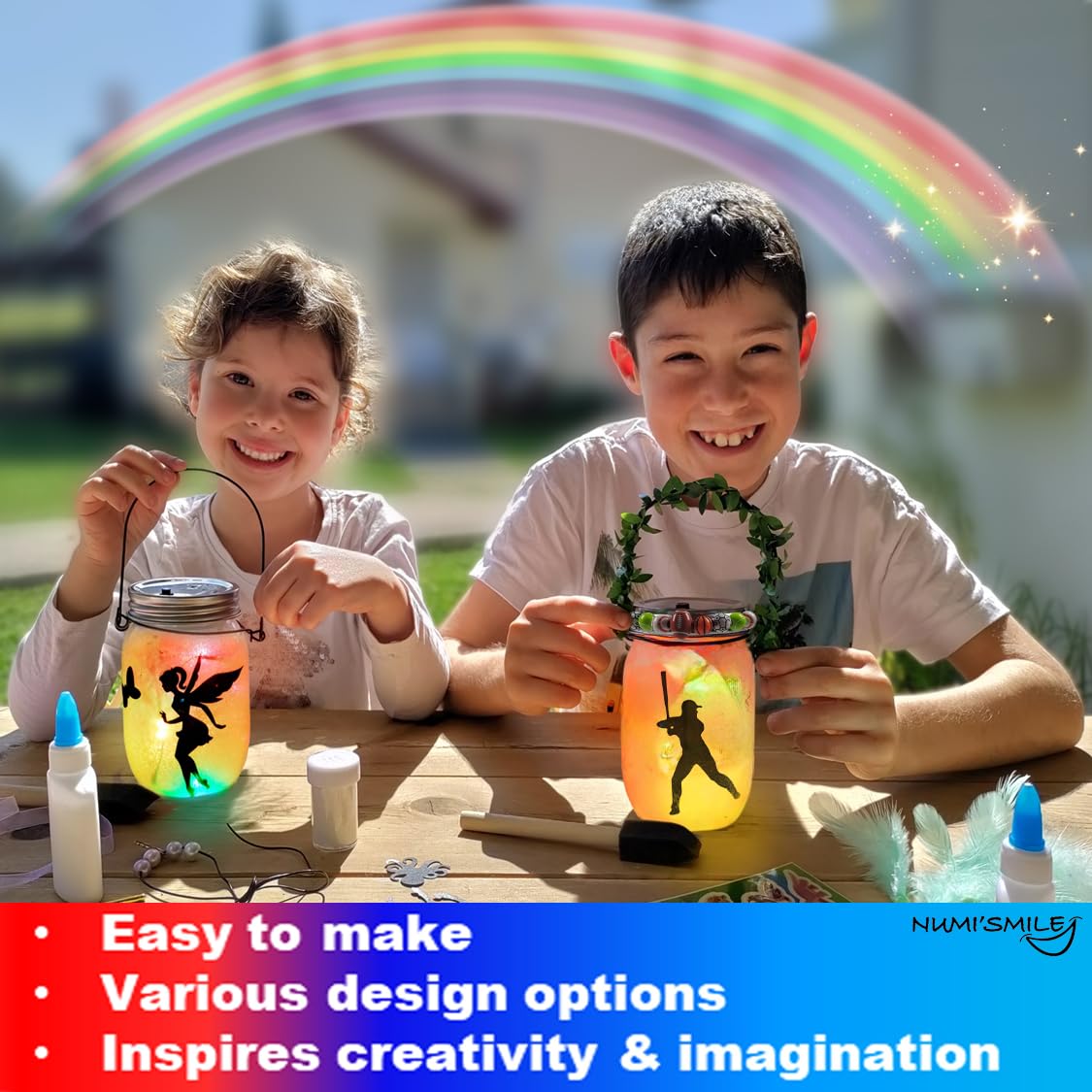 NUMI'SMILE Sports Nightlight Gifts for Boys, DIY Kids Crafts & Christmas Presents Ages 3 4 5 6 7 8-12 Years Old, Baseball, Soccer, Basketball, Football Gifts, Hockey, Tennis, Surfing Art Kit