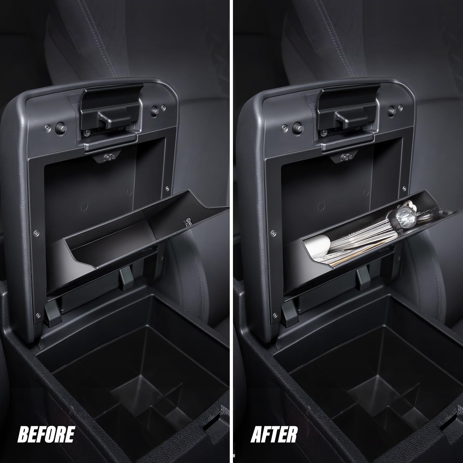 Carlimeki Center Console Organizer (3-piece set) for Tacoma 2016-2023 - for Tacoma Accessories