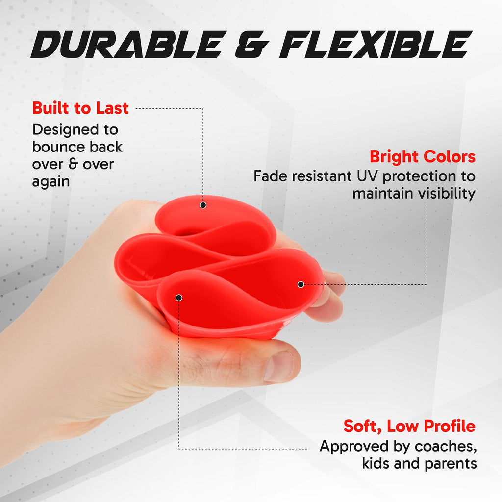 Pro Disc Cones (Set of 50) - Agility Soccer Cones with Carry Bag and Holder for Sports Training, Football, Basketball, Coaching, Practice Equipment, Kids - Includes 15 Best Cone Drills Book