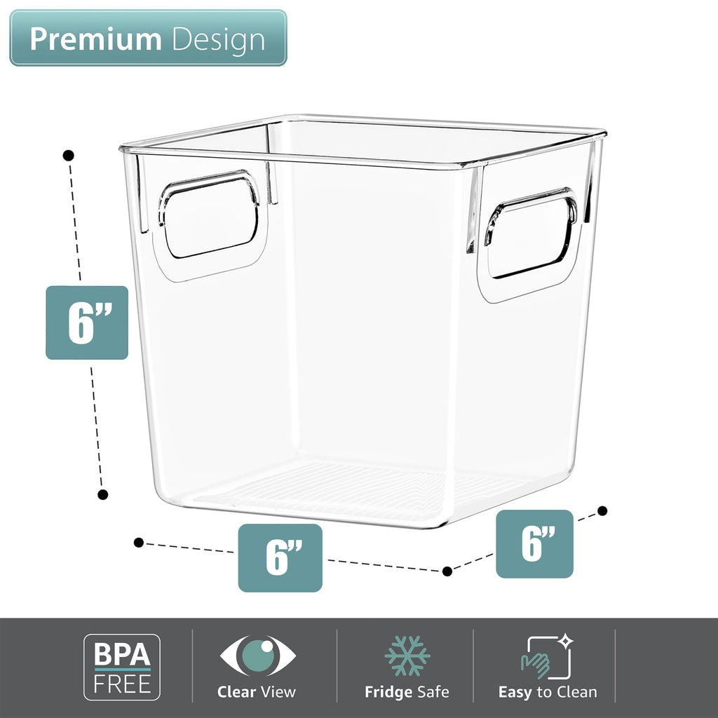 Sorbus Large Clear Plastic Storage Bins for Shelves, Clothes, with Handle - Clear Storage Bins, Drawer, Shelf, Closet, Pantry, Fridge, Freezer Organizer Bins, Closet Organizers and Storage (2 pack)