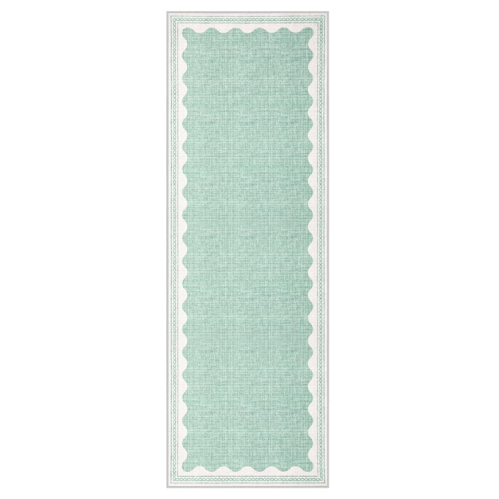 Scalloped Rug 2x3 Rugs for Entryway, Solid Blue Rugs Small Area Rug Non Slip Scalloped Bath Mat, Washable Front Door Mat Indoor Entrance,Soft Girls Nursery Dorm Carpet for Bedroom Kitchen