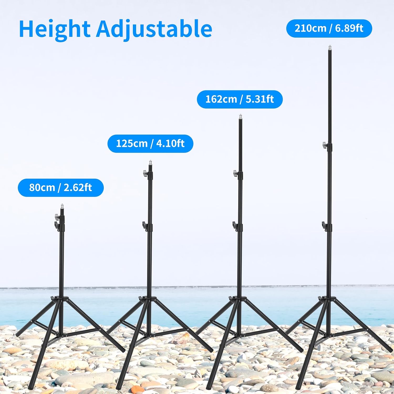 Anautin 2 Pack Adjustable 7ft Aluminum Photography Light Stand, Portable Light Tripod, for Lighting Stand Speedlight, Flash, Softbox,Strobe Light, Camera, Photographic Portrait