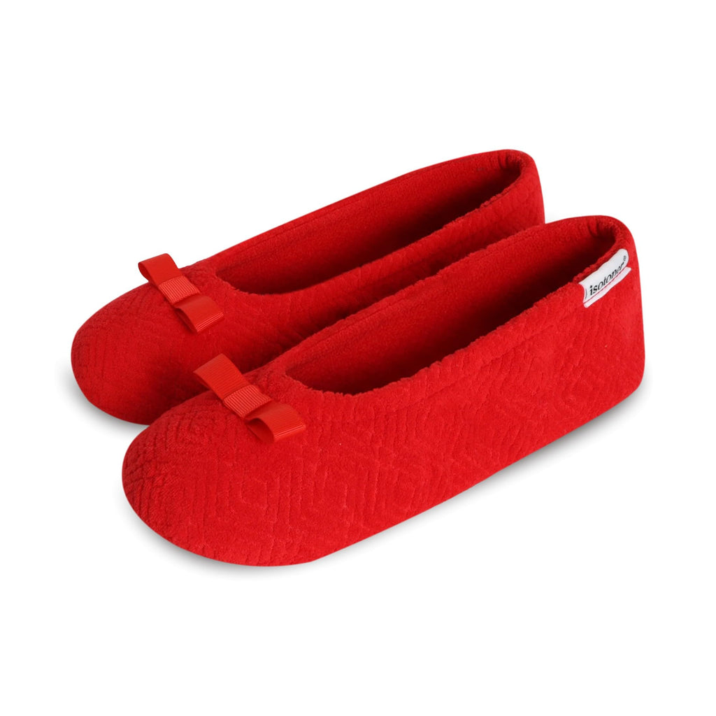 isotoner Women's Diamond Microterry Ballerina Slippers