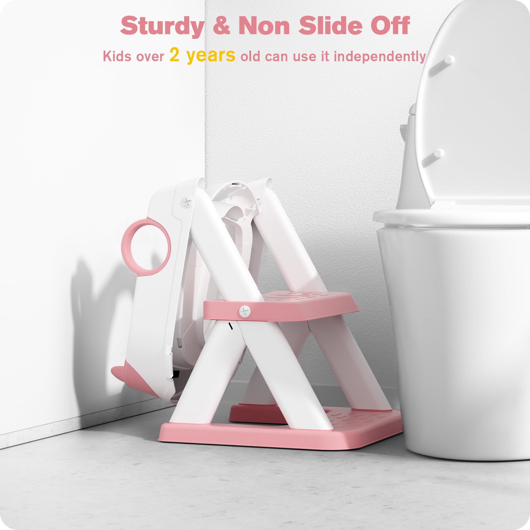 Potty Training Seat, Upgrade Toddler Toilet Seat for Kids Boys Girls, 2 in 1 Potty Training Toilet, Splash Guard Anti-Slip Pad Step Stool(Blue)