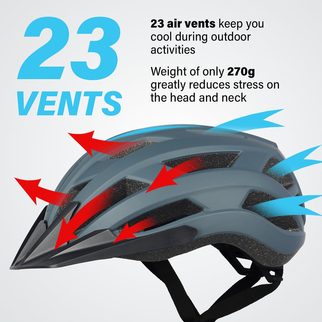 Youth Adult Road Bike Helmet, Men Women Adjustable Mountain Bicycle Helmet with Detachable Visor, 2 Sizes for Age 8-14+ Youth, Kids, Adult