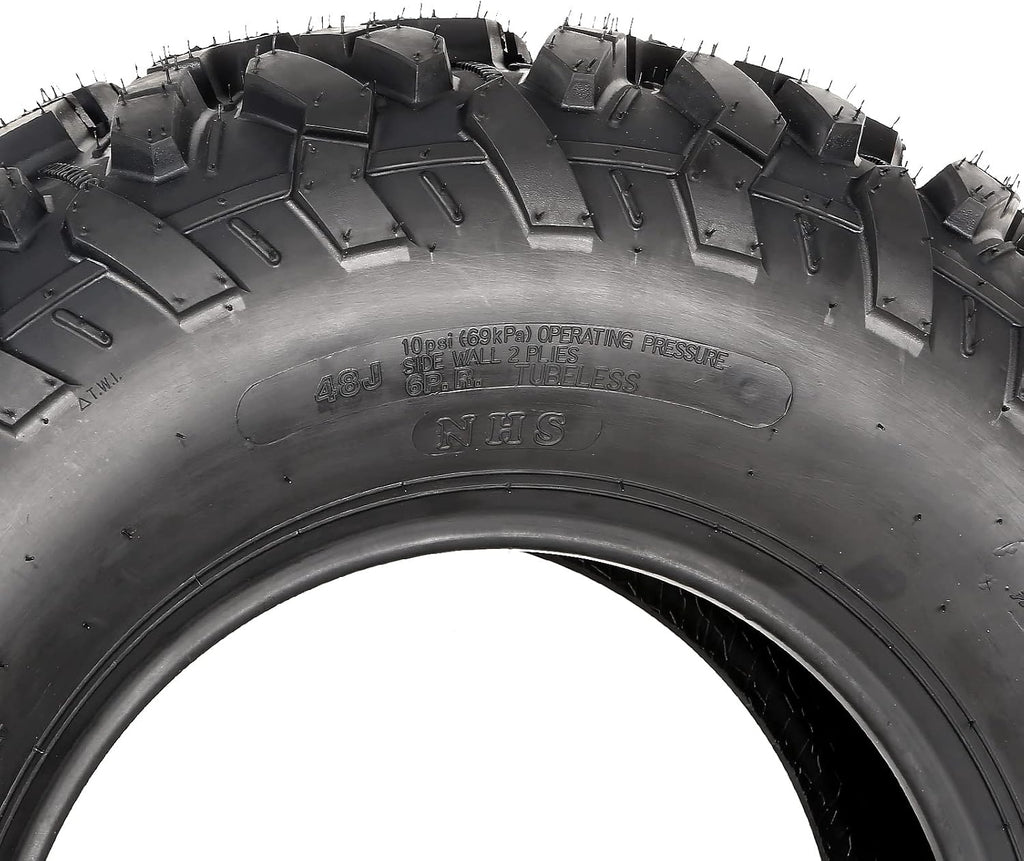 Weize ATV UTV all-terrain Tires 25x8-12 Front & 25x10-12 Rear, 6 PR, Set of 4