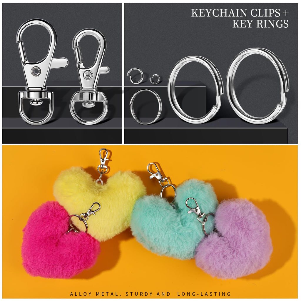 LEOBRO Keychain Making Kit, 265PCS Keychains Clips and Key Rings, Well Crafted Sturdy Key Chain Making Kit, Key Chain Rings, Keychains Hooks, for Key Chains, Lanyard, Jewelry Making, Crafts, Silver