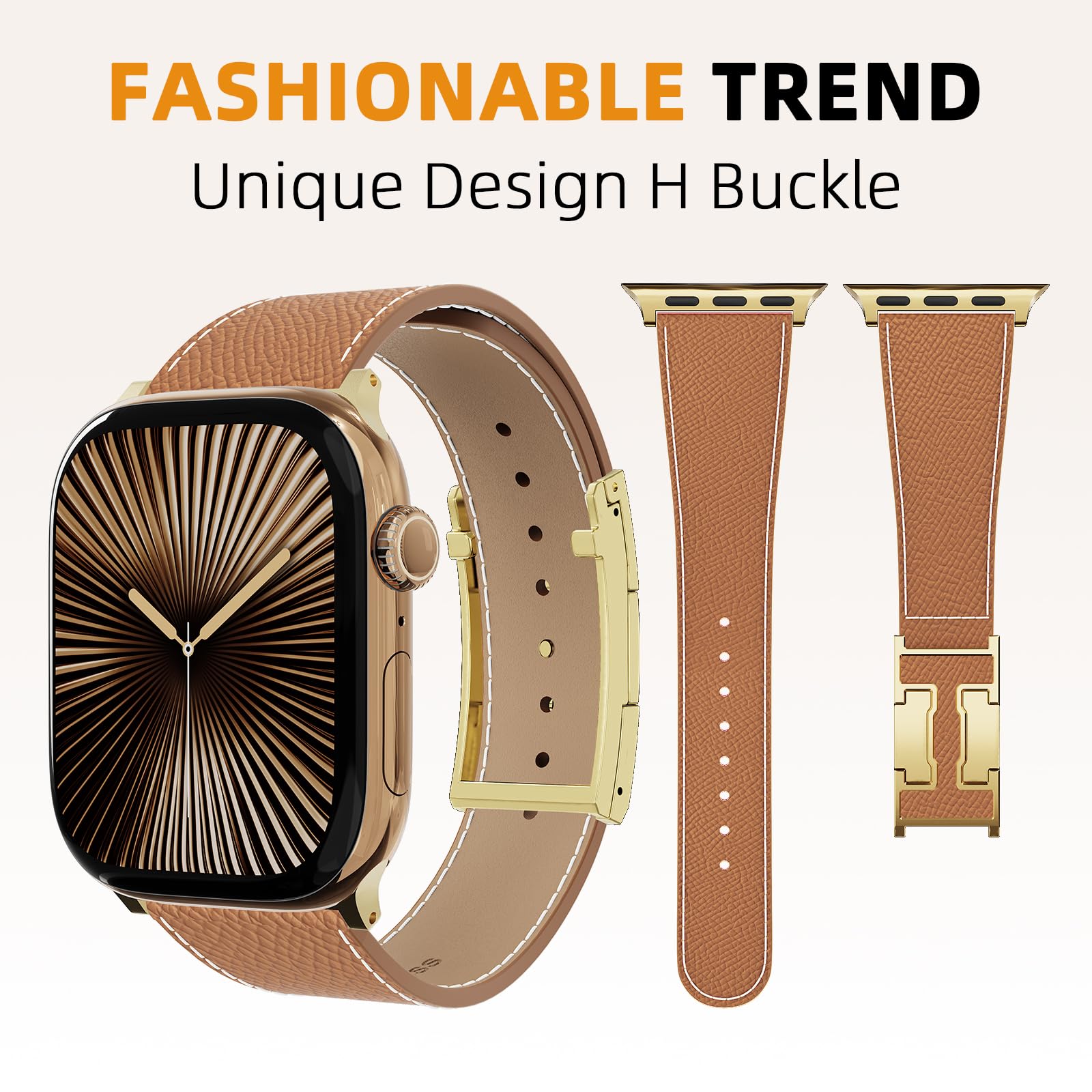 Designer Leather Band Compatible with Apple Watch 49mm46mm45mm44mm42mm41mm 40mm38mm for Women,Magnetic Buckle Replacement Strap for iWatch Ultra 3/2 /1 SE 3/2/1 Series 11/10/9/8/7/6/5/4/3/2/1