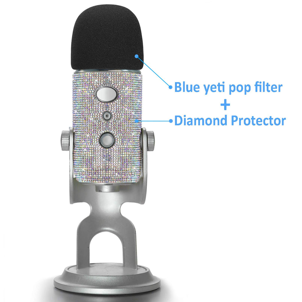 YOUSHARES 2PCS Blue Yeti Pop Filter for Blue Yeti Microphone, Yeti Foam Windscreen with Dead Cat Blue Yeti Mic Cover for Yeti Mic and Blue Yeti Pro USB Microphone