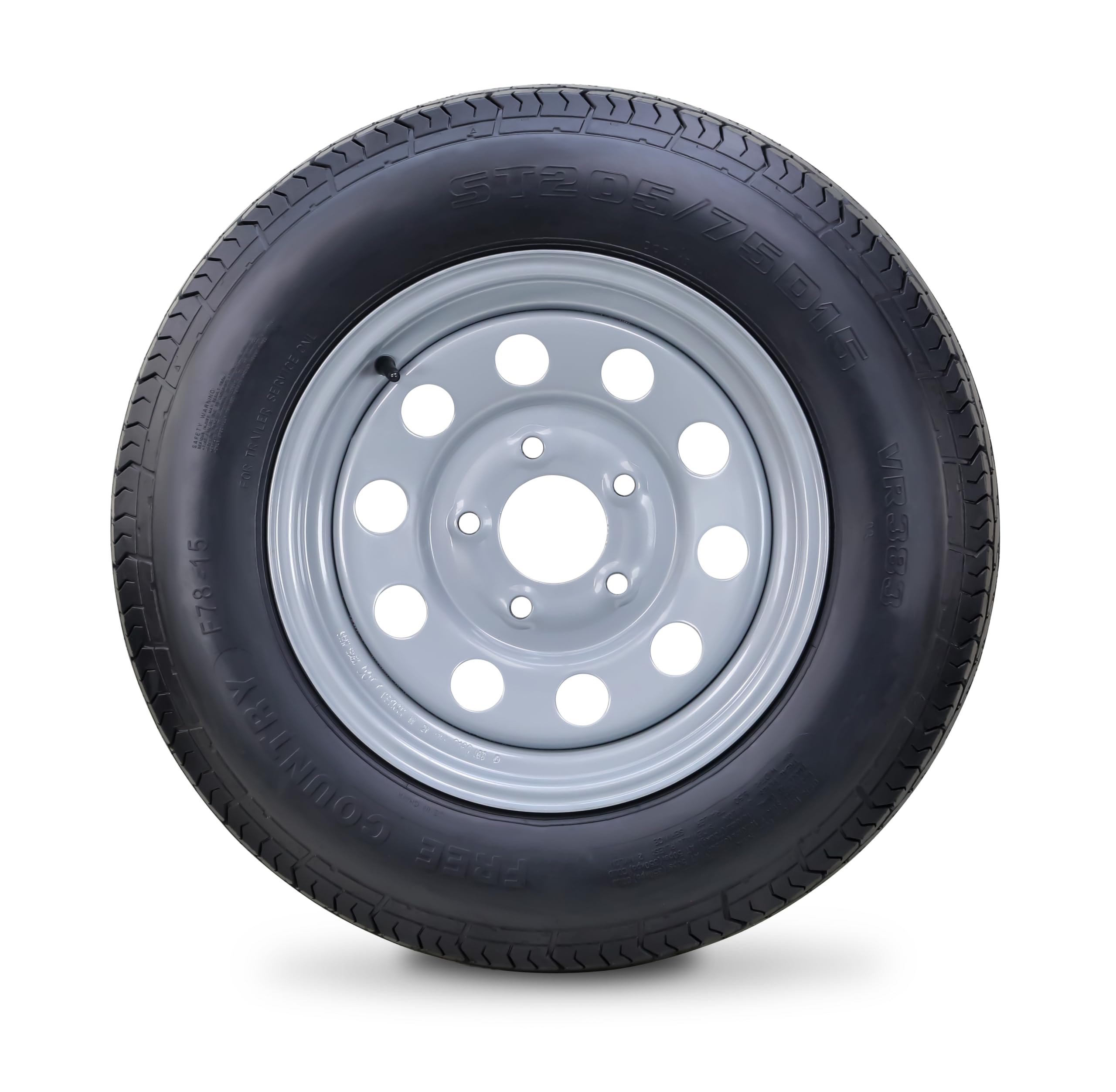 Free Country Trailer Tire Wheel Assembly ST175/80D13 6-Ply C 91L 5 Lug on 4.5" PCD Silver Mod Rim,SET 2