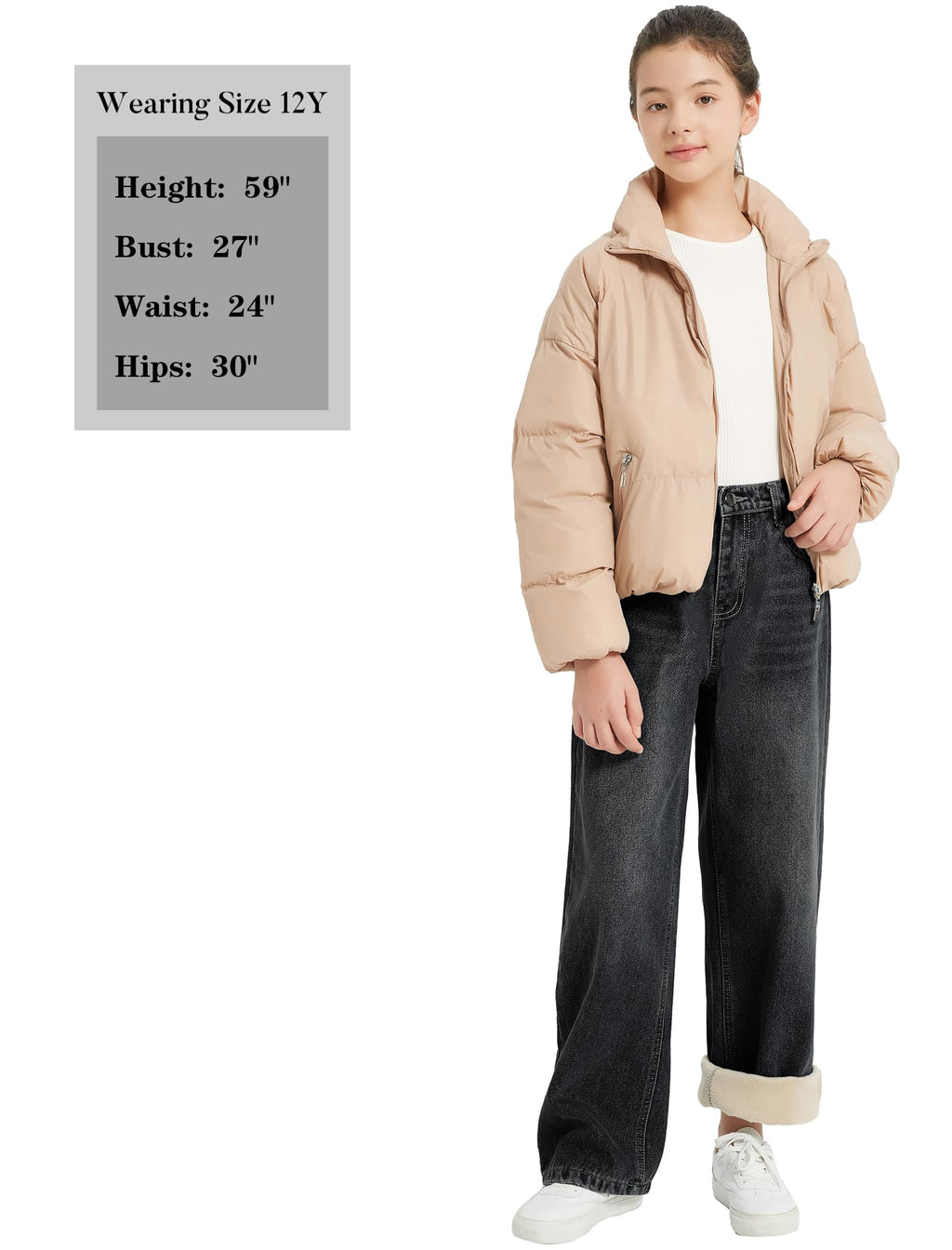 EXARUS Girls Jeans Baggy Wide Leg Cute Teen Tween Long Denim Pants Clothes Tall Junior Elastic Band Pockets
