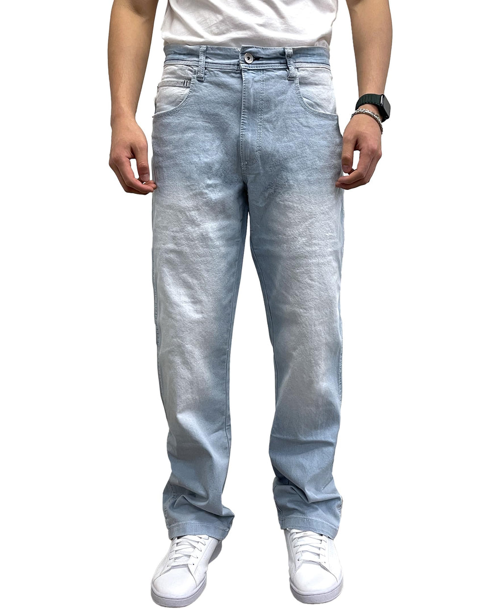 Southpole Mens Mid Rise Stretchable Straight Relaxed Fit Cross Hatch Denim Pants