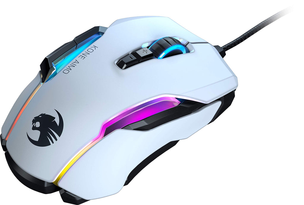 ROCCAT Kone AIMO Remastered PC Gaming Mouse, Optical, RGB Backlit Lighting, 23 Programmable Keys, Onboard Memory, Palm Grip, Owl Eye Sensor, Ergonomic, LED Illumination, Adjustable to 16,000 DPI-Black