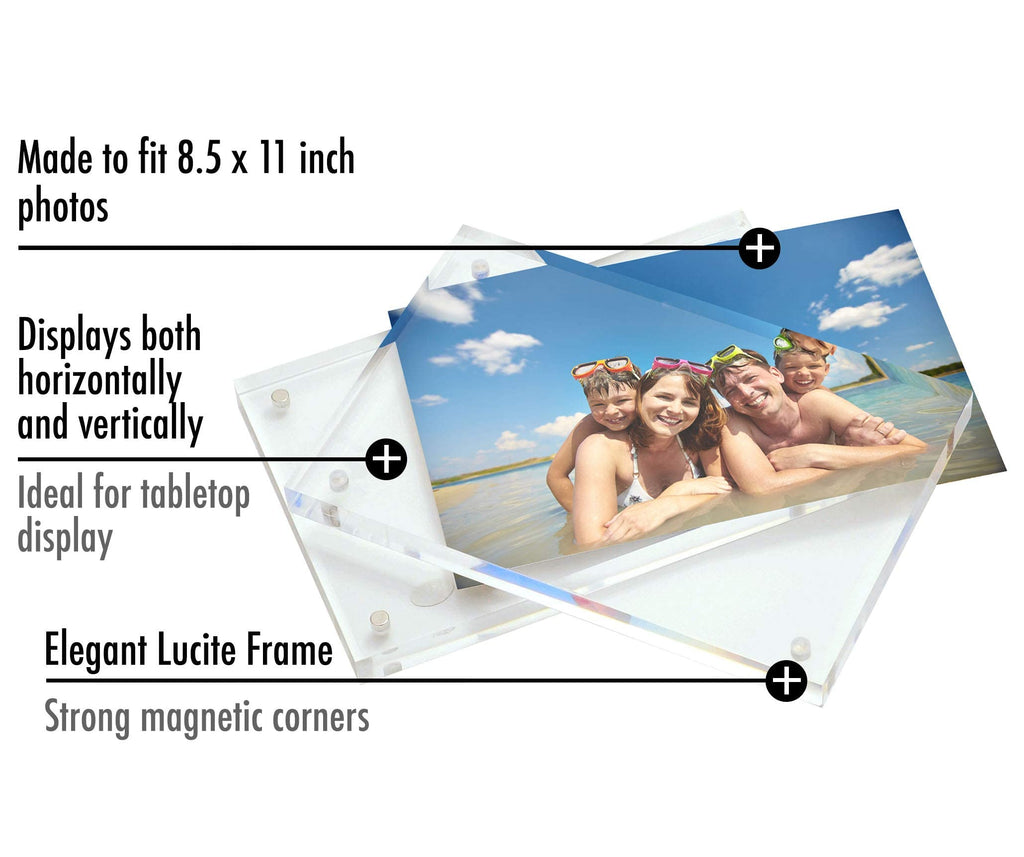 Americanflat 3.5x5 Acrylic Picture Frame - Double Sided Frames with Magnetic Corners - Transparent Acrylic Frames for Desk or Tabletop Display - 3.5x5 Picture Frame with Microfiber Cloth Included
