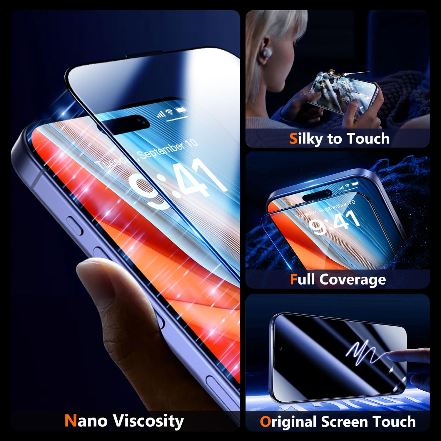 UniqueMe for iPhone 12 Pro Max Privacy Screen Protector - [Military Grade Shatterproof & 9H+ Hardness] Screen Protector 12 Pro Max Tempered Glass Full Coverage Protection, Easy to install, 2 Packs