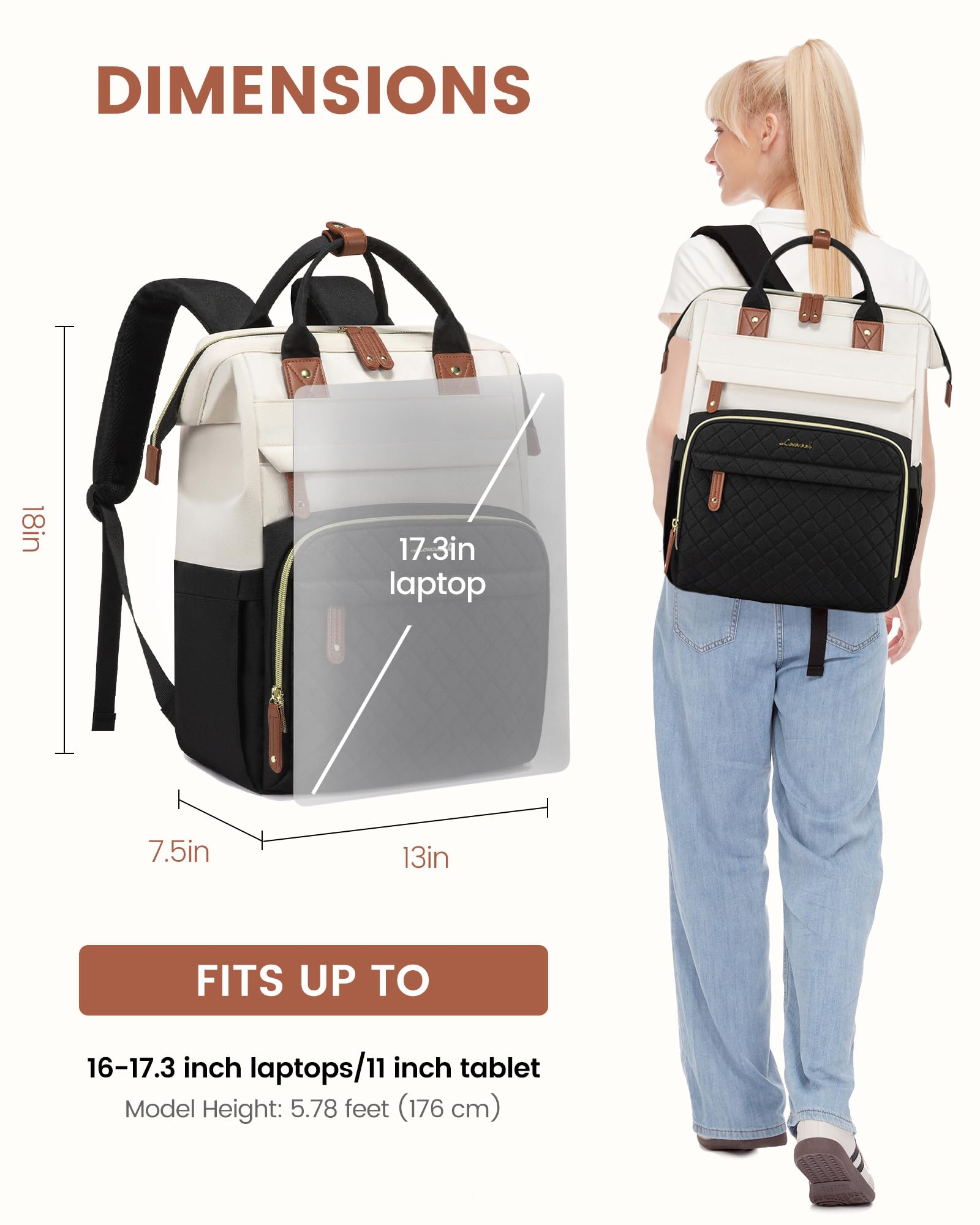 LOVEVOOK Laptop Backpack for Women, 15.6 inch Waterproof Nurse Bag Teacher Work Backpack Purse for Women, Travel Computer Backpack for College Office Business Ladies