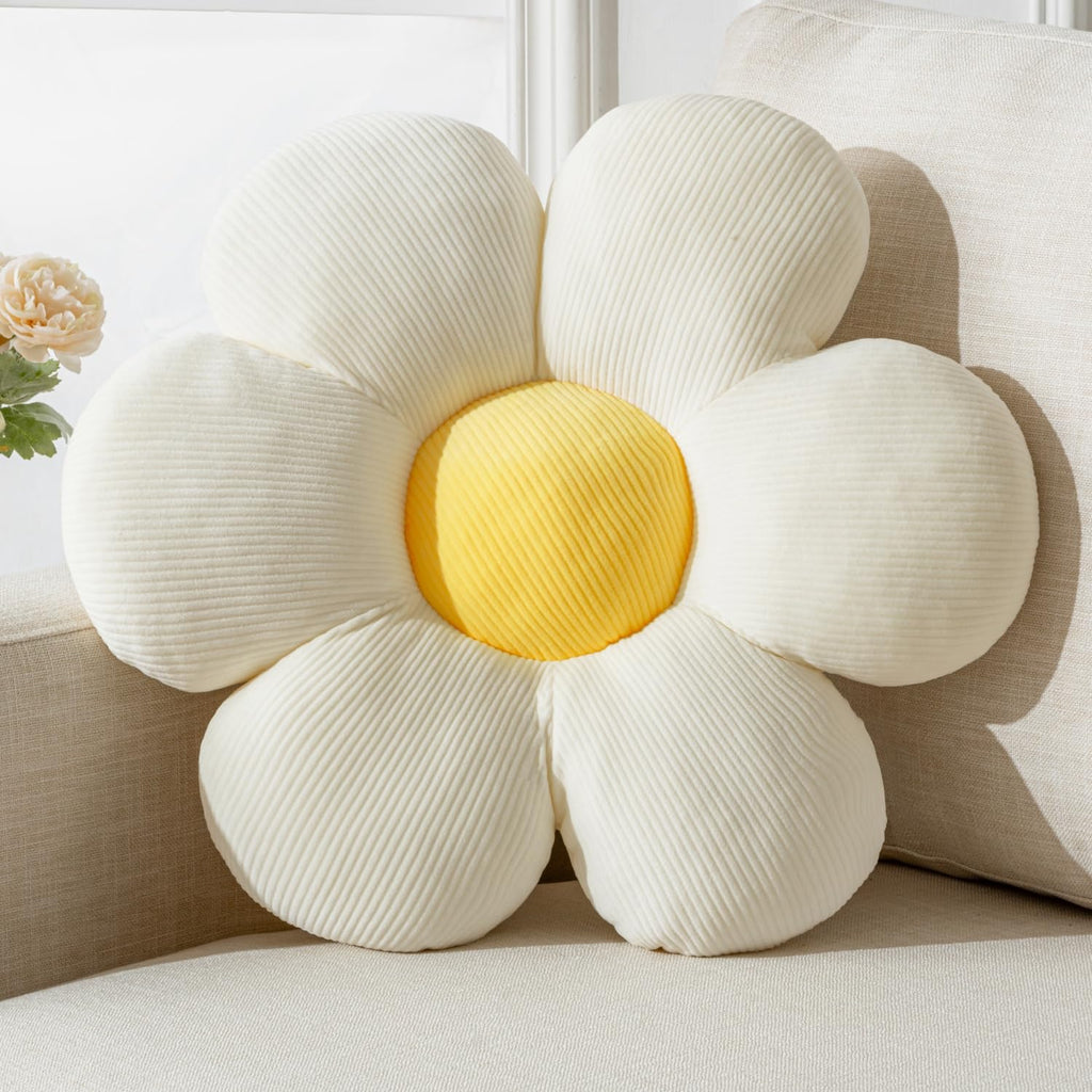 Flower Pillow, Blue Throw Pillows Cute Daisy Decorative Pillow Cushion Seating Home Decorative for Bed, Sofa, Couch