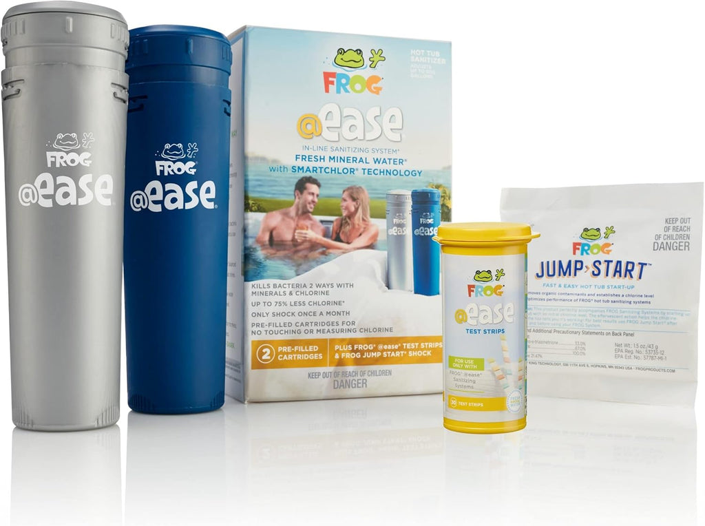FROG @Ease in-Line Sanitizing System for Hot Tubs, for use in Marquis Spas, Caldera Spas, Artesian Spas and Hot Springs Spas up to 600 gallons, Hot Tub Sanitizer, Cyanuric Acid Free