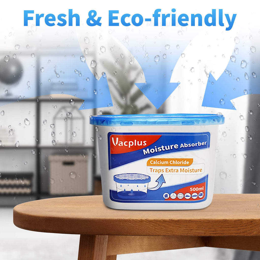 Vacplus Moisture Absorbers, 10.5 Oz Humidity Absorber Boxes Attracts Extra Moisture from Your Bathroom, Closet, Kitchen & Study, Dehumidifier, Odor Eliminator for Closet (Fragrance Free), 12 Packs