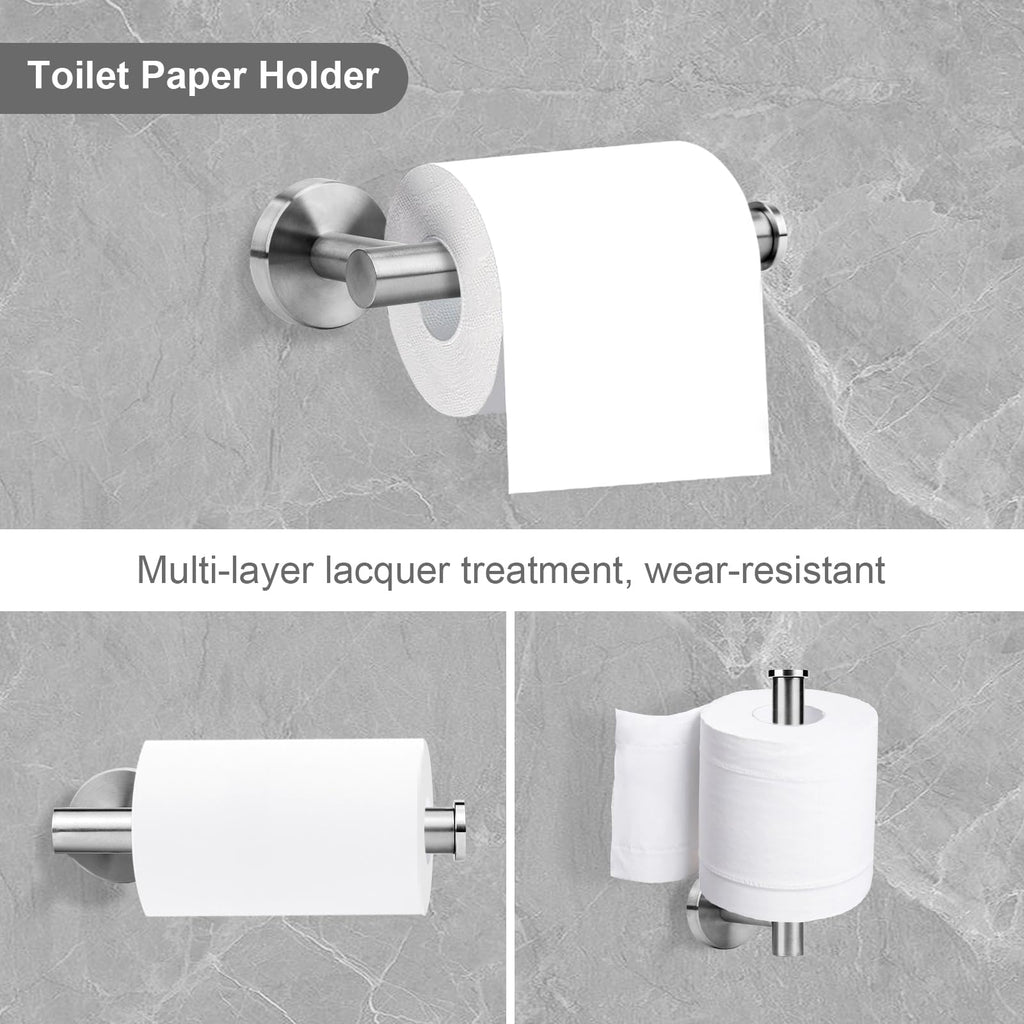 Brushed Gold Bathroom Hardware Accessories Set 5 Piece, Stainless Steel Bath Towel Bar Set 24 Inch,Toilet Paper Holder,Towel Ring Holder,Towel Rack Set,Gold Bathroom Accessories Kit