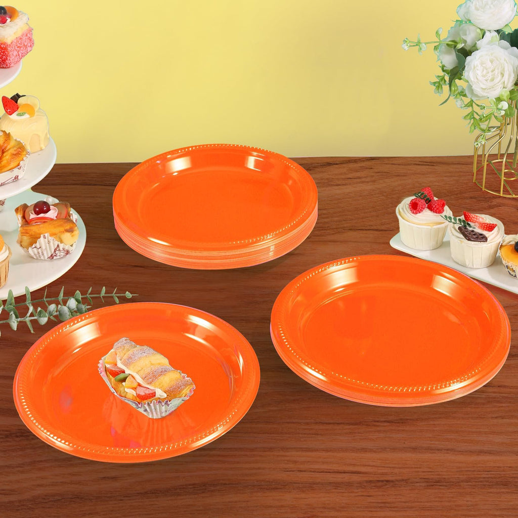 50 Pcs Black Plastic Plates, 10 Inch Black Plates, Black Party Plates Disposable for Birthday Weddings Fathers Day World Cup