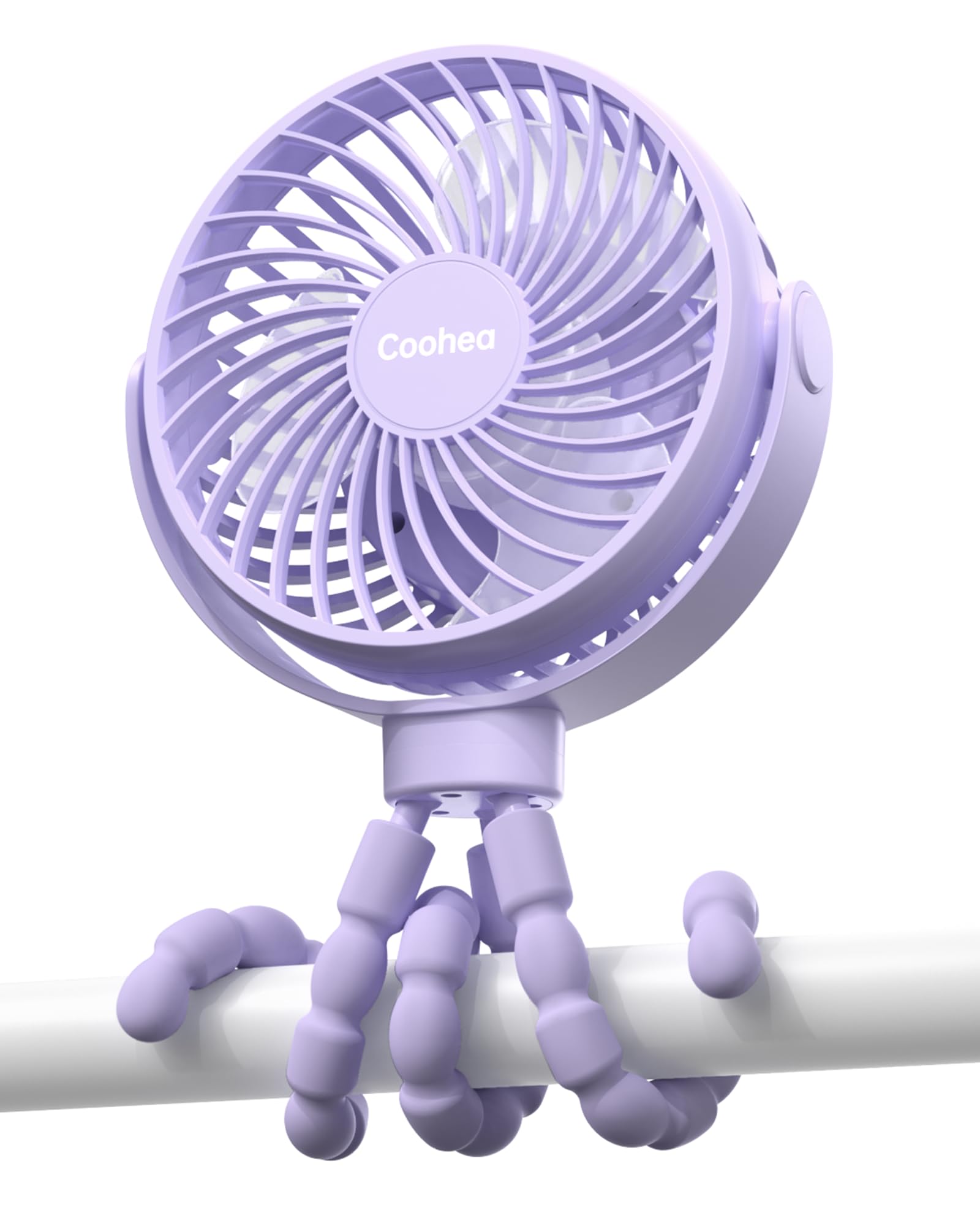 Coohea Stroller Fan Clip on for Baby, 4000mAh Rechargeable Battery Operated, Flexible Tripod, 3 Wind Speed, 360° Rotatable, Small Cooling Portable Fan for Car Seat Crib Golf Cart Bike Treadmill, Black