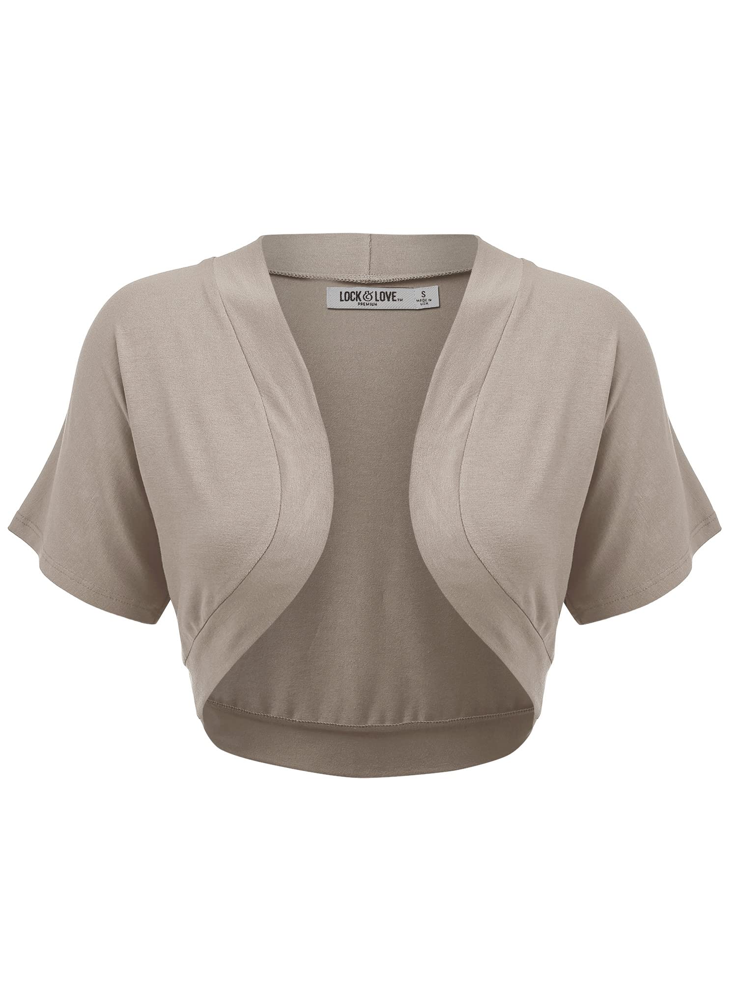 Lock and Love Women's Versatile Open Front Lightweight Short Sleeve Bolero Shrug