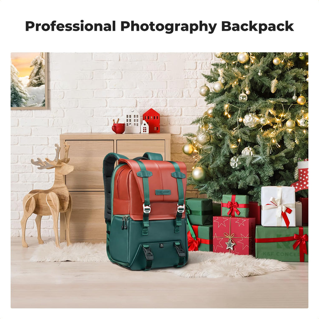 K&F CONCEPT Camera Backpack, Camera Bags for Photographers Dslr Cameras Compatible for Canon Nikon Sony DJI Mavic Drone, 20L Large Capacity Bag Cover 15.6 Inch Laptop Camera Cases with Raincover