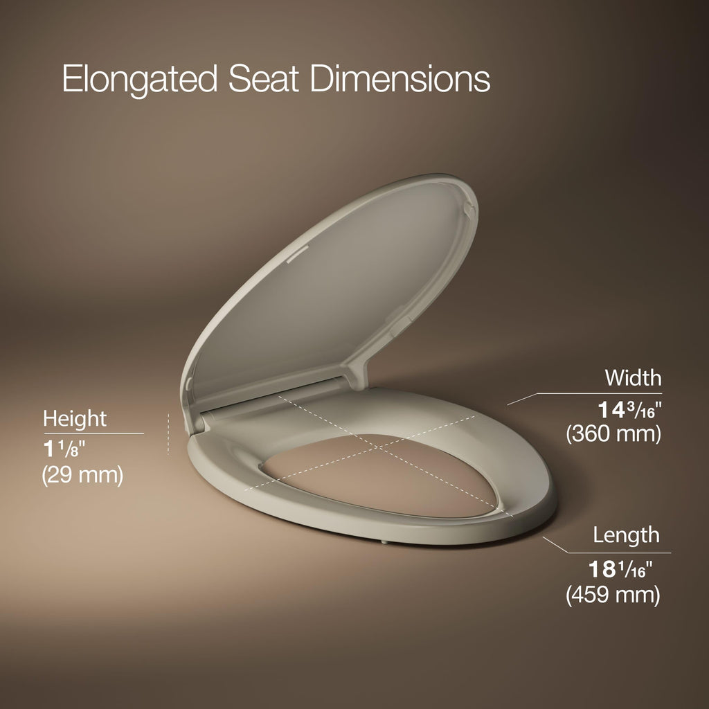 KOHLER 4733-RL-17 Glenbury ReadyLatch Quiet Close Elongated Toilet Seat, Soft Close Toilet Seats, Teal