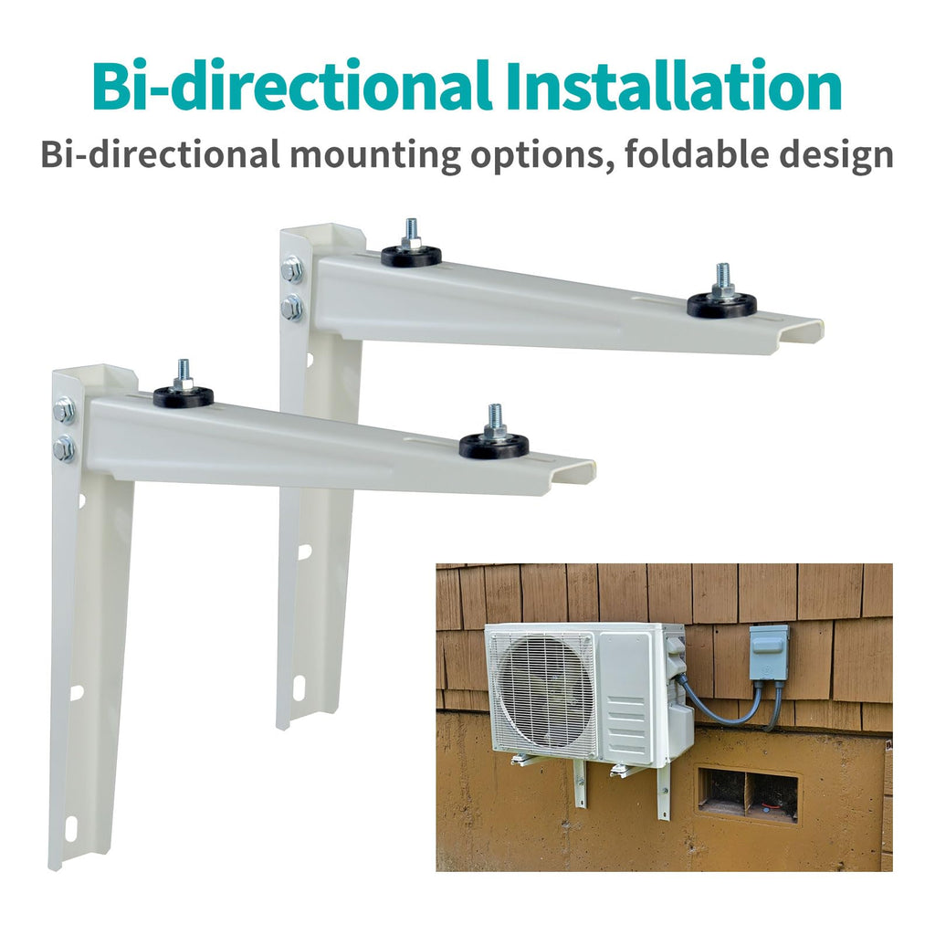 Mini Split Wall Mounting Bracket for 7000-18000 BTU Air Conditioner Heat Pump System Unit,Heavy Duty Foldable mini Split Bracket