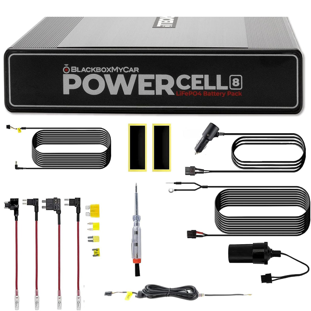 BlackboxMyCar PowerCell 8 Dash Cam Battery Pack (with Spliced Hardwiring Kit for Thinkware Dash Cams)