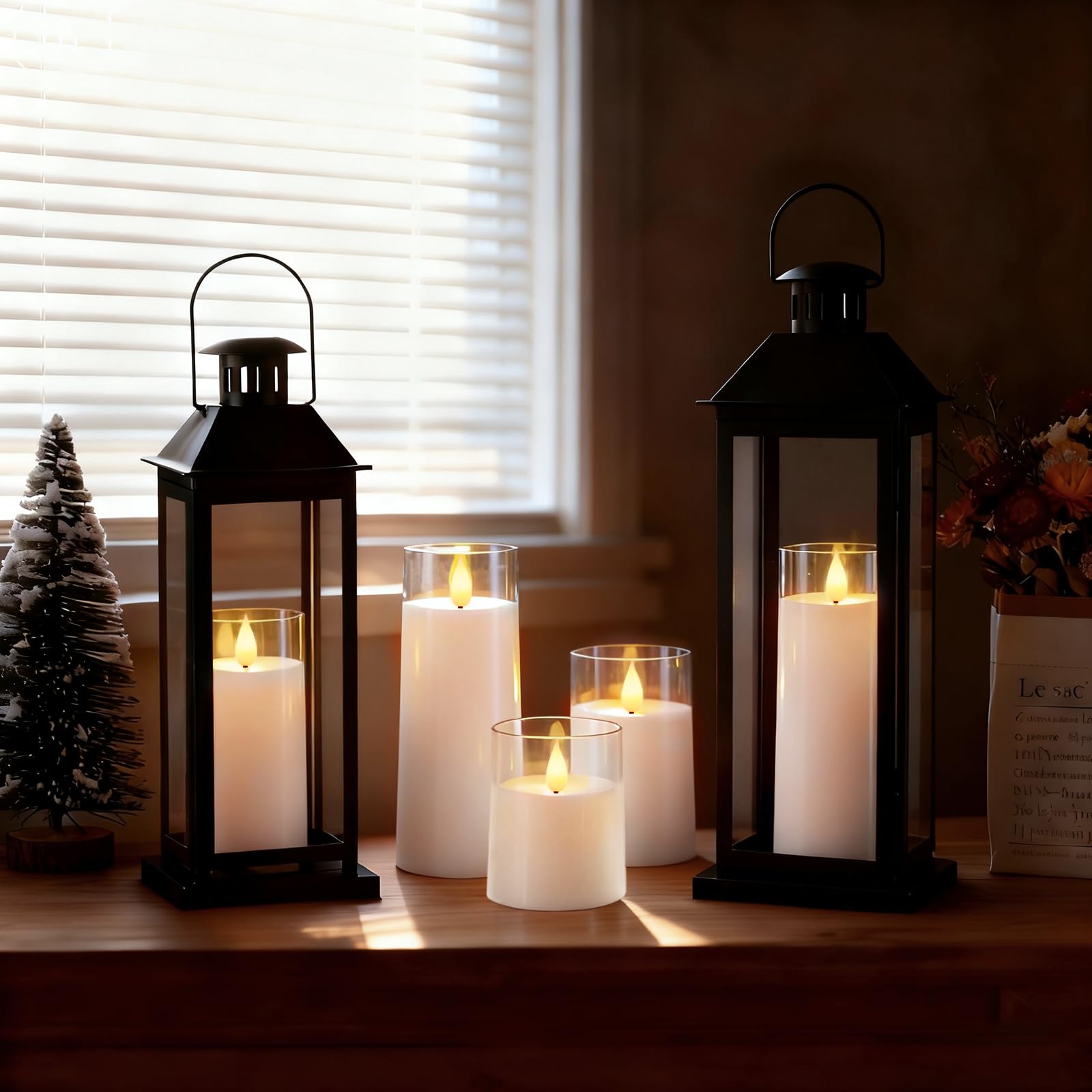 Raycare Flameless Candles Battery Operated with Remote Timer, Acrylic Flickering LED Pillar Candle for Christmas, Wedding, Home Decor, Gift for Family and Friend, White, Set of3