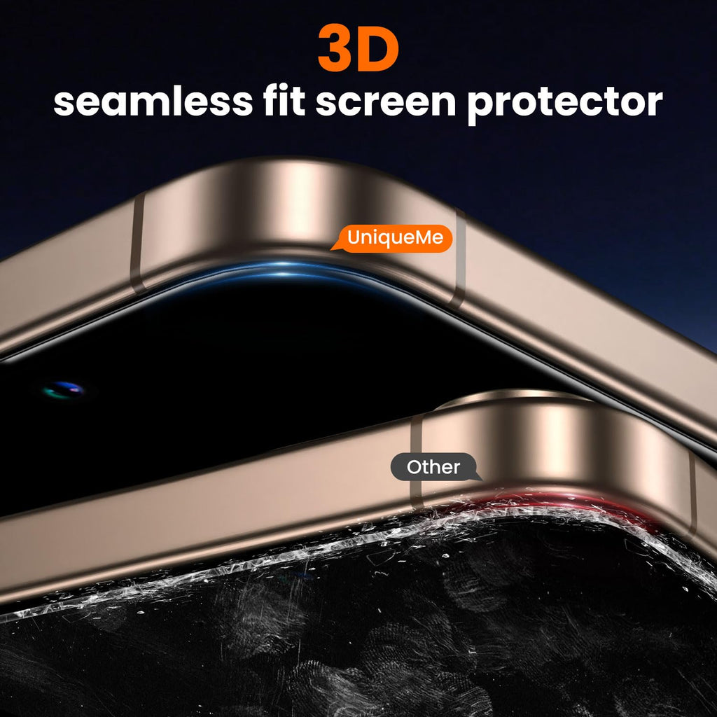 UniqueMe for iPhone 12 Pro Max Privacy Screen Protector - [Military Grade Shatterproof & 9H+ Hardness] Screen Protector 12 Pro Max Tempered Glass Full Coverage Protection, Easy to install, 2 Packs