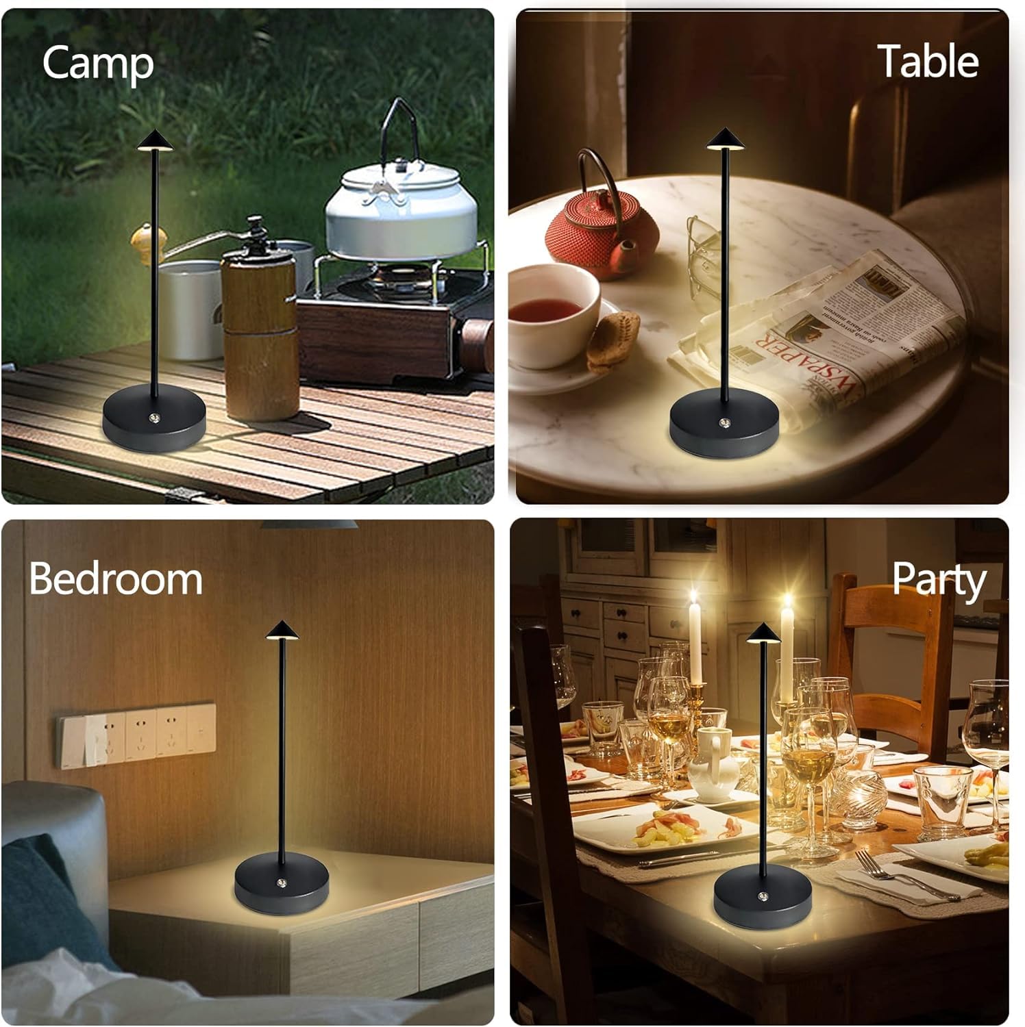 Rechargeable Cordless Lamps,3000mAh Battery Operated Table Lamp,Portable LED Touch 2 Levels Brightness Dimmable Bar Lamp,Battery Powered Lamps for Bars,Restaurant,Living Room(2 Pack,Rust)