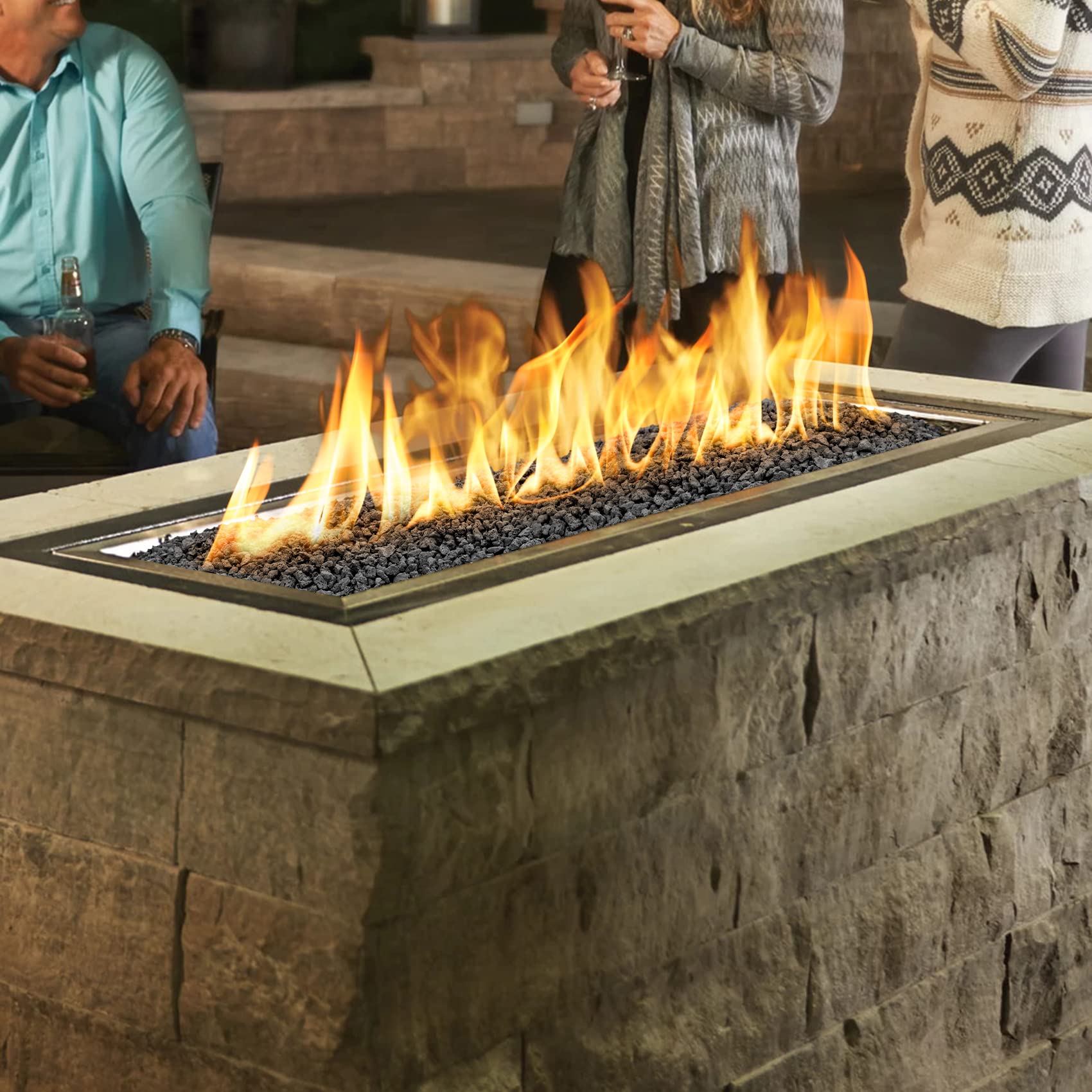 Mr. Fireglass 10 Pounds Black Natural Lava Rock for Indoor Outdoor Gas Fire Pits Fireplaces & Barbecue Grills | Volcanic Lava Stones for Decorating Garden Landscaping, Potted Plants, 0.2"-0.3"