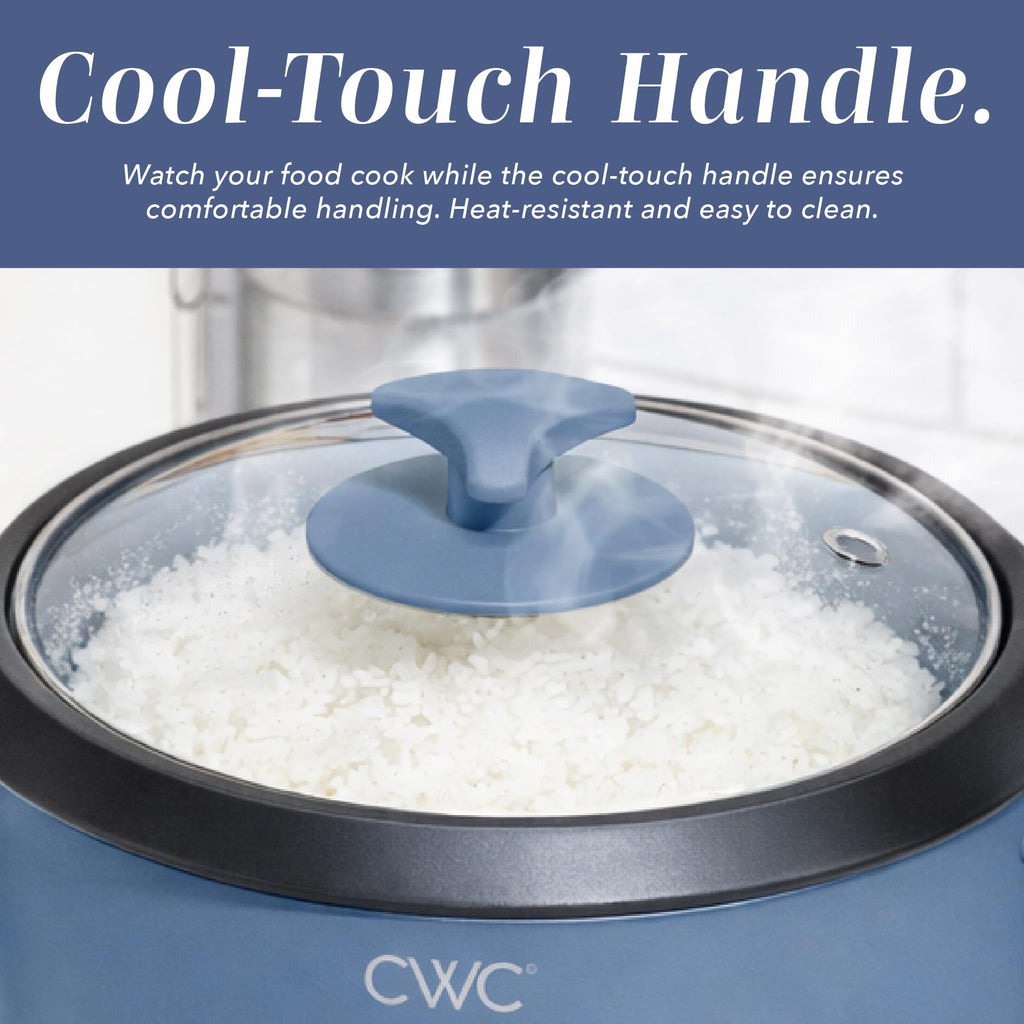 COOK WITH COLOR 6 Cup Rice Cooker 300W - Effortless Cooking and Perfectly, Cooks 3 Cups of Raw Rice for 6 Cups of Cooked Rice, Floral Blue