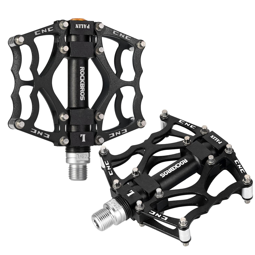 ROCKBROS Mountain Bike Pedals MTB Pedals CNC Non-Slip Lightweight Aluminum Alloy Bicycle Pedals Sealed Bearings Bicycle Platform Pedals 9/16" BMX Road Bike Pedal