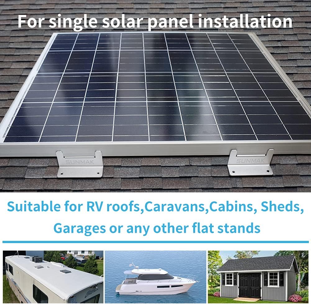 16 Units per Set Solar Panel Mounting Z Brackets, Solar Panel Mounting Brackets Lightweight Aluminum Corrosion-Free for RVs, Trailers, Boats, Yachts, Wall and Other Off Gird Roof