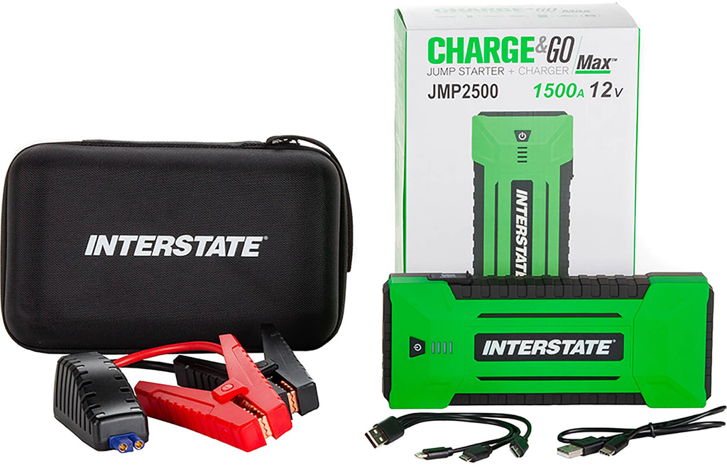 Interstate Batteries Jump Starter and Charger 12V 700A (8,000mAh, 8Ah) Portable LED Jumpstart Battery Power Pack for 12 Volt Automotives, USB Electronics (JMP0800)