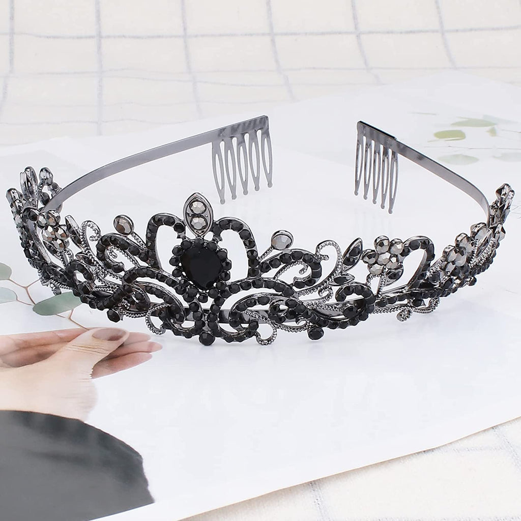 COCIDE Birthday Silver Tiara and Crowns Kit - Silver Tiara, Crown, Sash, Rhinestone Headband, Glitter Sash for Women & Girls Birthday Party Decorations