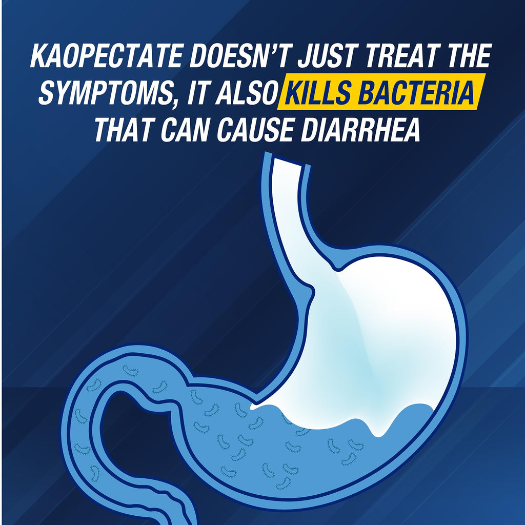 Kaopectate Multi-Symptom Diarrhea Medication for Adults, 8oz, Upset Stomach Relief, Bismuth Subsalicylate Anti Diarrhea Medicine, Vanilla
